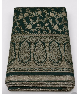 Running Material Collection – Brocade Floral Design Green