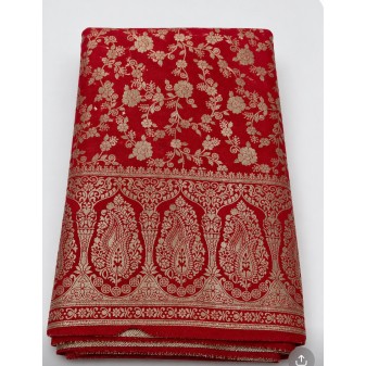 Running Material Collection – Brocade Floral Design Red