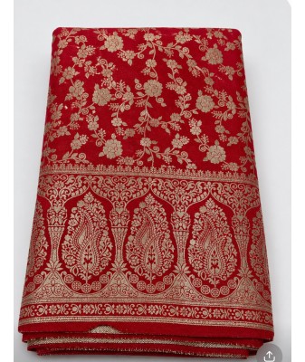 Running Material Collection – Brocade Floral Design Red