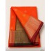 Soft Silk Saree with Contrast Border Orange