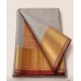 Soft Silk Saree with Contrast Border Grey