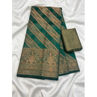 Vibrant Banarasi Silk Saree-green