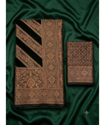 Vibrant Banarasi Silk Saree-bottle green