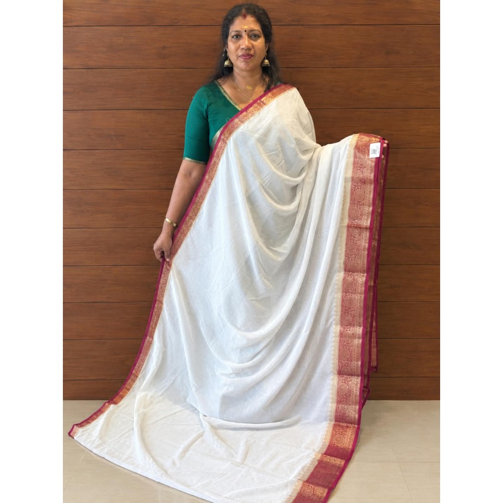 Chiffon Saree meroon