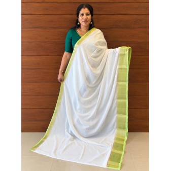 Chiffon Saree parrotgreen