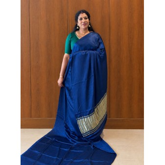 Gaji Silk Saree for Women-teal blue