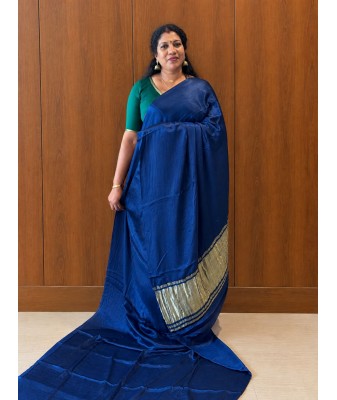 Gaji Silk Saree for Women-teal blue