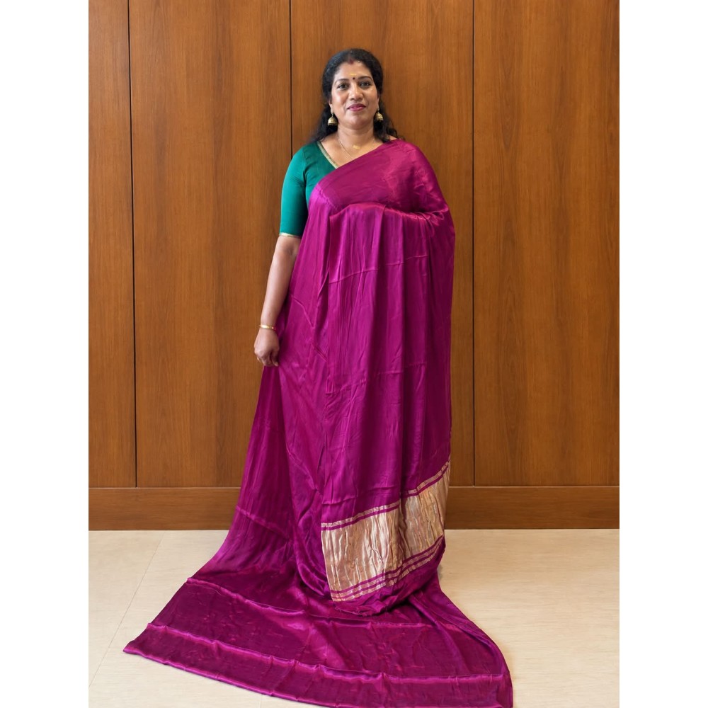 Gaji Silk Saree for Women-dark pink
