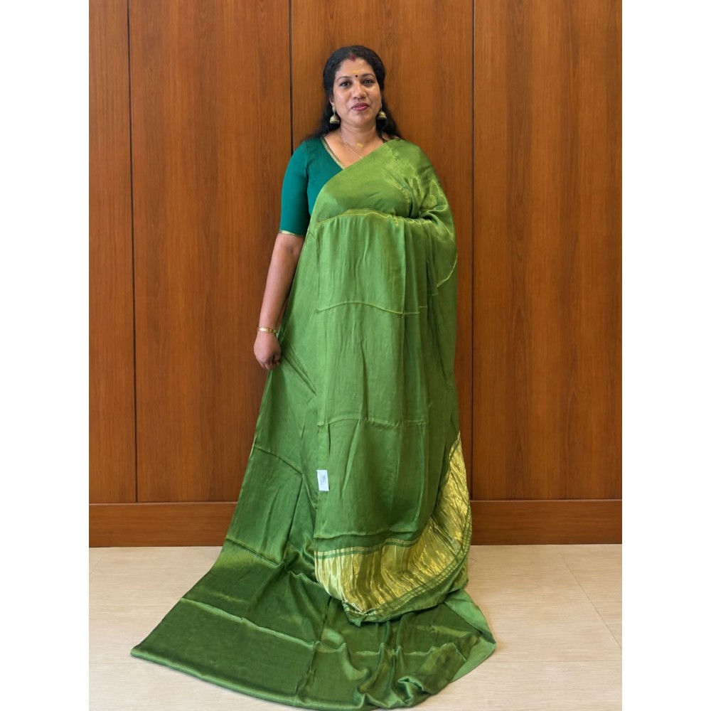 Gaji Silk Saree for Women-green