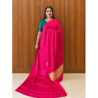 Gaji Silk Saree for Women-pink