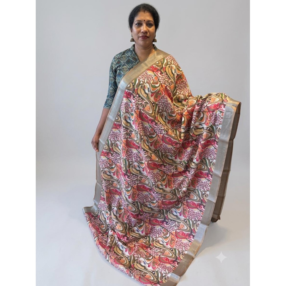 Semi Linen Elegant & Stylish Saree-d
