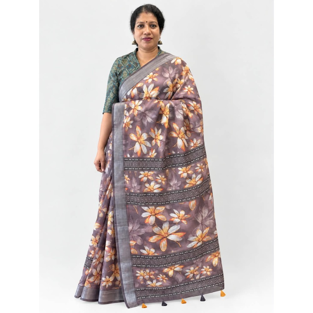 Semi Linen Elegant & Stylish Saree-c