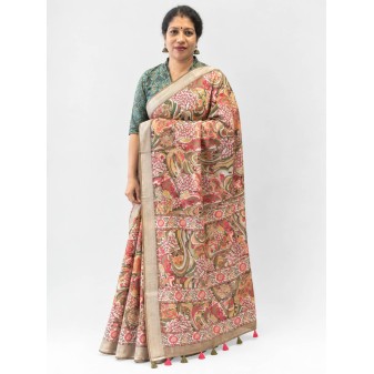 Semi Linen Elegant & Stylish Saree-j