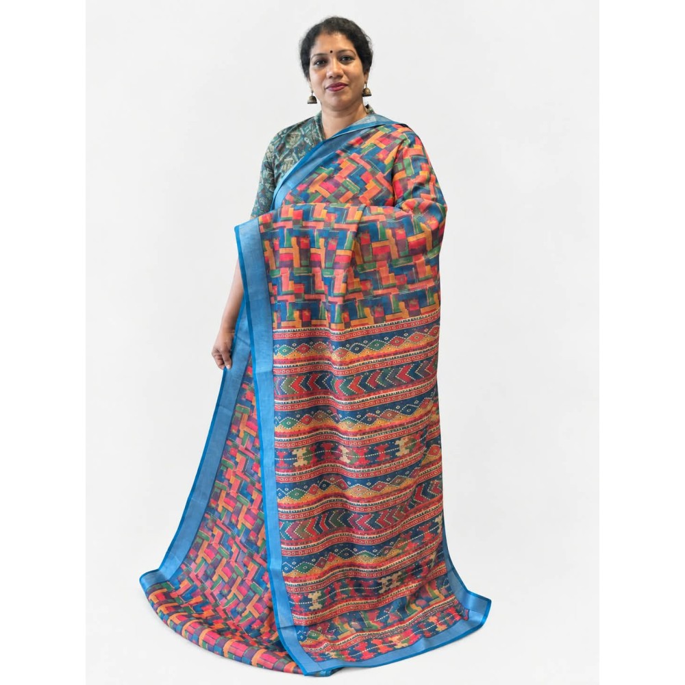 Semi Linen Elegant & Stylish  Saree-b