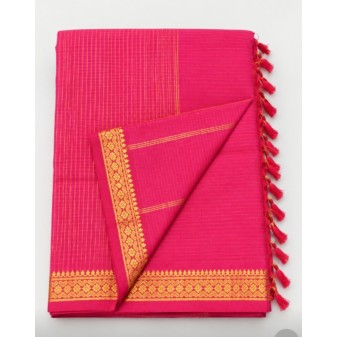 Check Kalyani Cotton Saree-pink