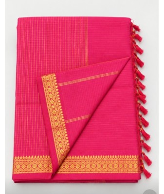 Check Kalyani Cotton Saree-pink