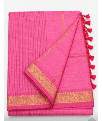 Check Kalyani Cotton Saree-light pink