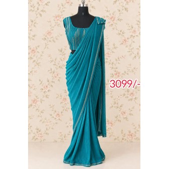 Ready-to-Wear Party Wear Saree-blue