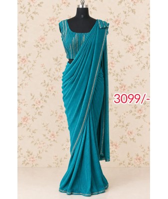 Ready-to-Wear Party Wear Saree-blue