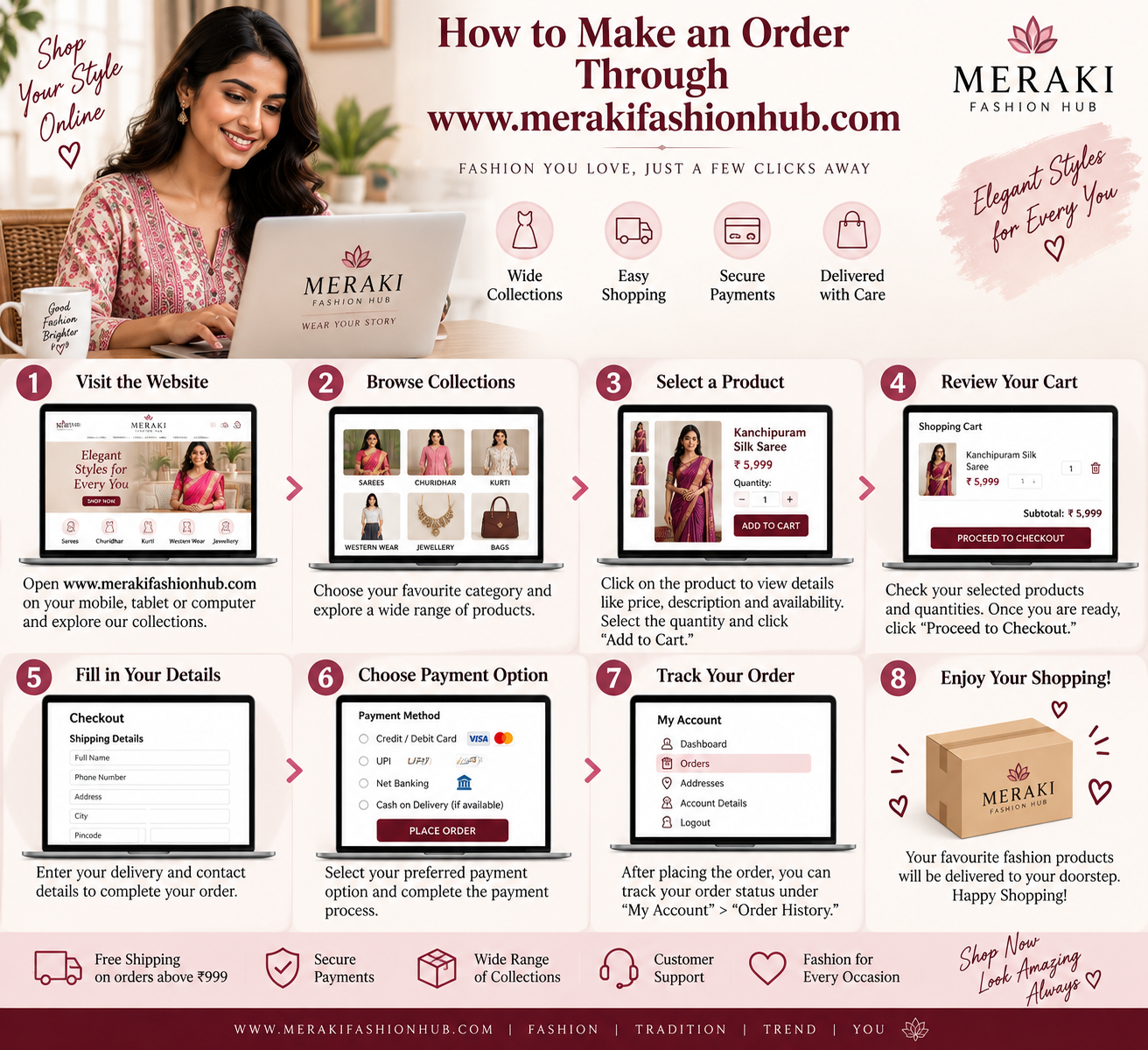 How to Place an Order on Meraki Fashion Hub